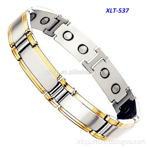 Benefit health bracelet 316l stainless steel double magneitc power bracelet